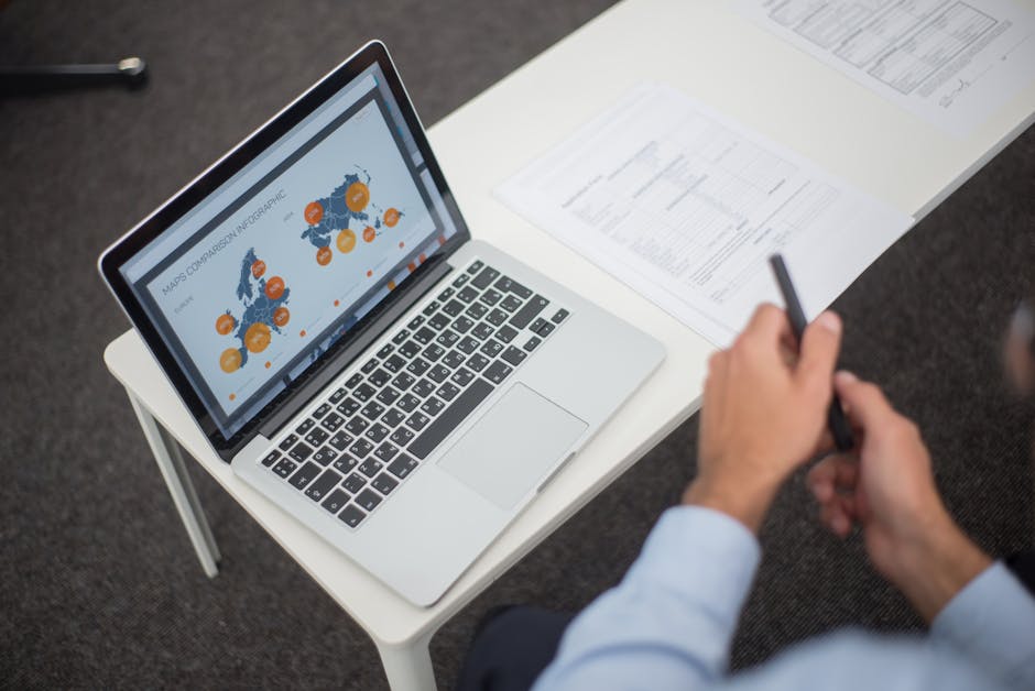 How to Create Soccer Stats PDFs Online -- Step-by-Step Guide - HR professional creating sports report on laptop